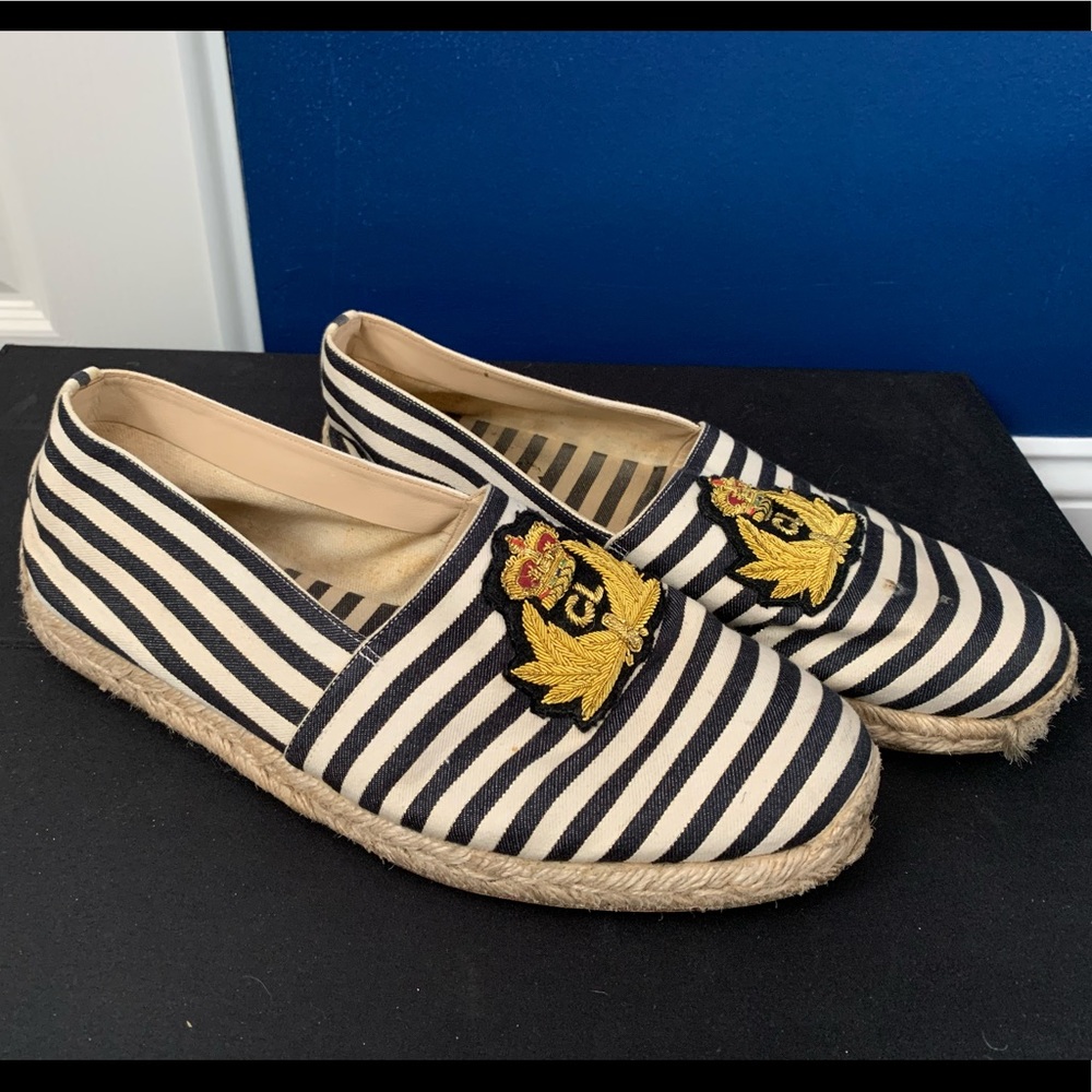 Christian Louboutin Crest White & Blue Espadrille